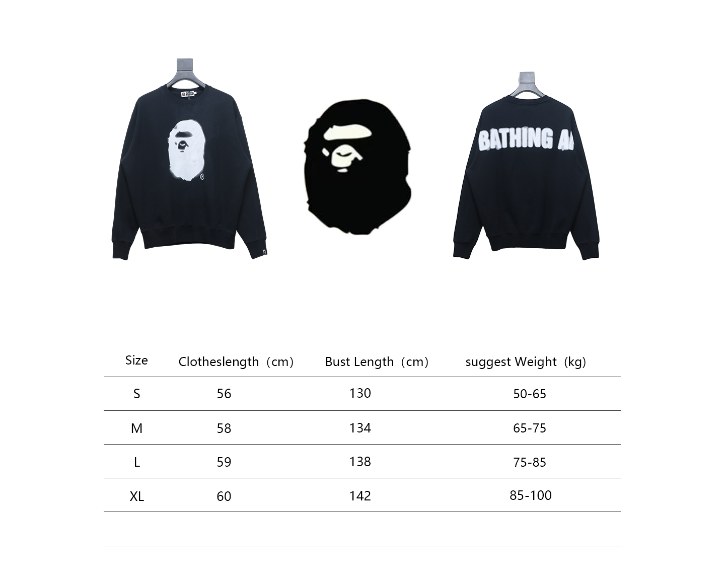 BAPE 24FW ape head round neck sweatshirt 1901 Hoodie