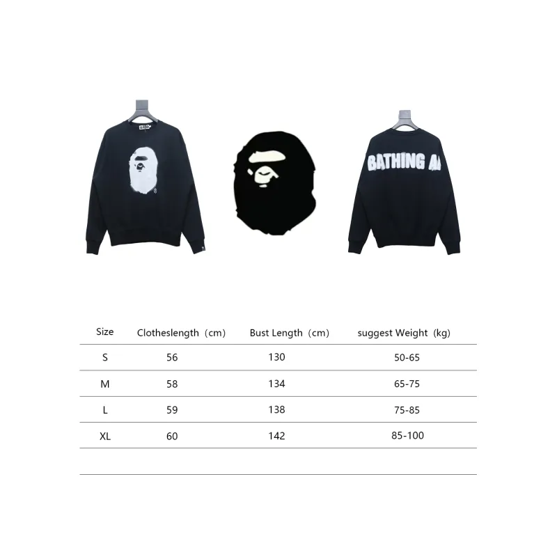 BAPE 24FW ape head round neck sweatshirt 1901 Hoodie