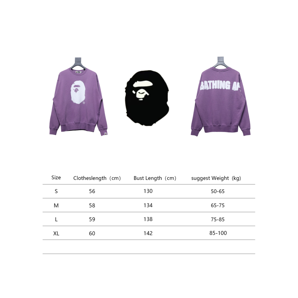 BAPE 24FW ape head round neck sweatshirt 1902 Hoodie