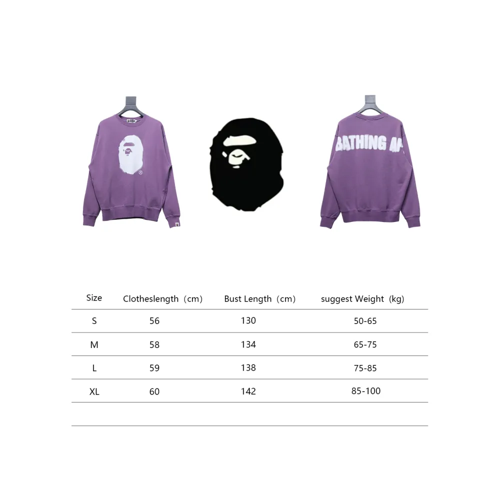 BAPE 24FW ape head round neck sweatshirt 1902 Hoodie