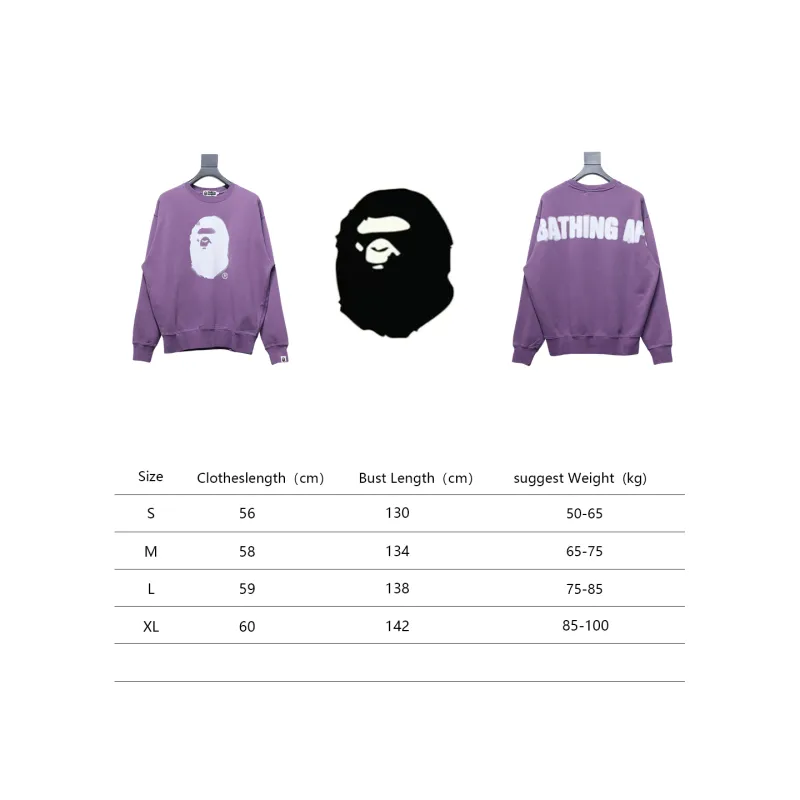 BAPE 24FW ape head round neck sweatshirt 1902 Hoodie