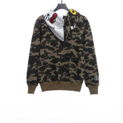 BAPE co-branded hell kitty camouflage zipper hoodie green 02