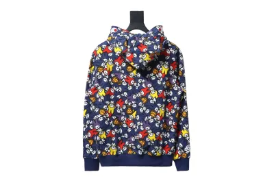 BAPE full print Melody shark head tiger head zipper double hooded hoodie 02