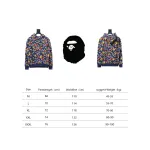  BAPE full print Melody shark head tiger head zipper double hooded hoodie