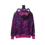 BAPE shark head tiger head zipper camouflage double hooded hoodie