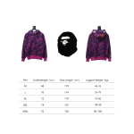 BAPE shark head tiger head zipper camouflage double hooded hoodie