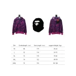 BAPE shark head tiger head zipper camouflage double hooded hoodie