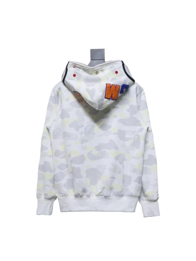 BAPE shark head tiger head zipper luminous camouflage double hooded hoodie 1901 02