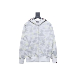 BAPE shark head tiger head zipper luminous camouflage double hooded hoodie 1901