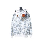 BAPE shark head tiger head zipper starry camouflage double hooded hoodie 1901