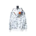 BAPE shark head tiger head zipper starry camouflage double hooded hoodie 1901