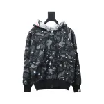 BAPE shark head tiger head zipper starry camouflage double hooded hoodie 1902