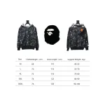 BAPE shark head tiger head zipper starry camouflage double hooded hoodie 1902