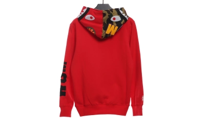 BAPE solid color splicing camouflage shark hoodie 1901 02