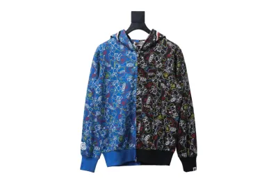 BAPE x MEDICOM TOY joint violent bear shark double camouflage hooded hoodie 01