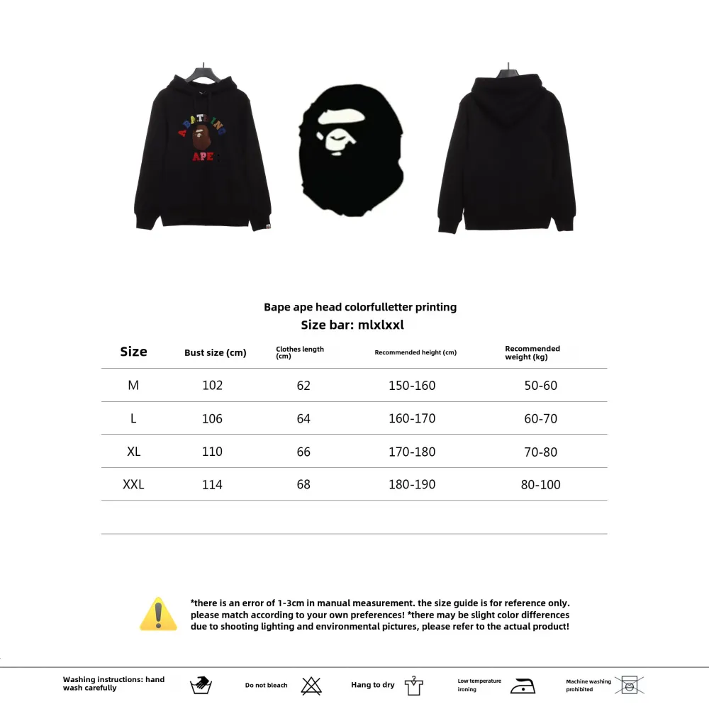 BAPE ape head color letter print Hoodie