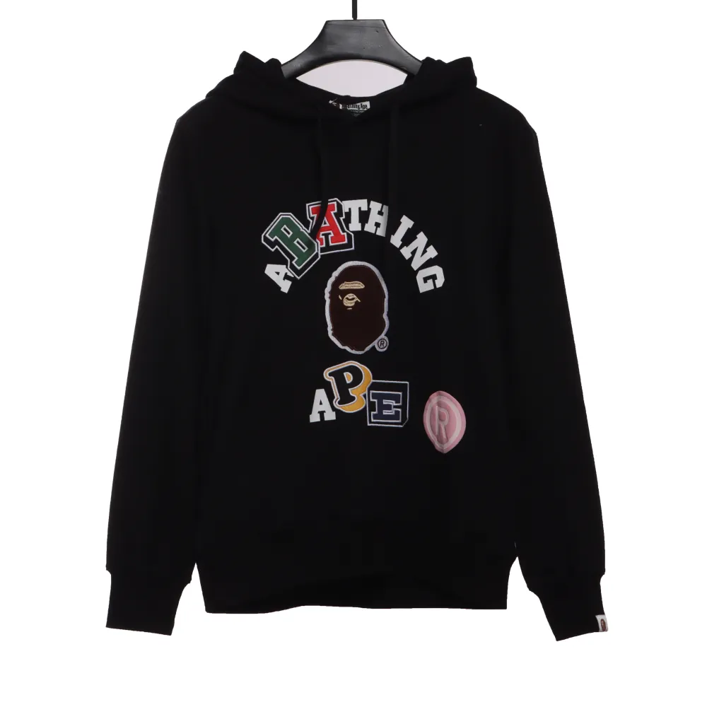 BAPE ape head logo color print hoodie