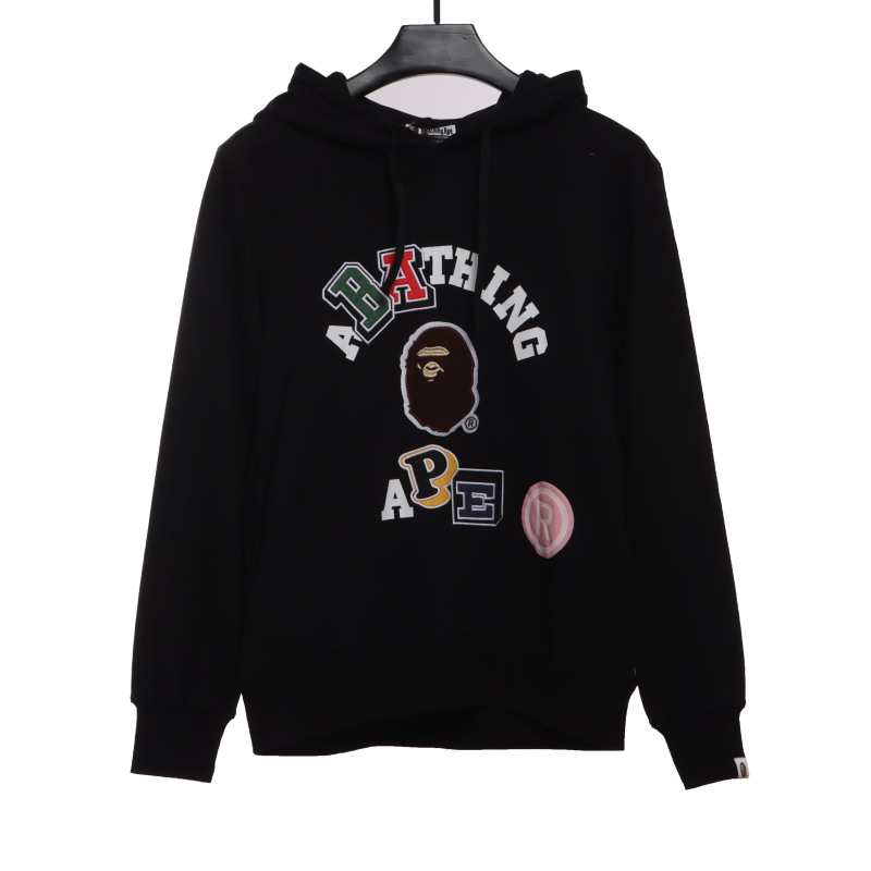 BAPE ape head logo color print hoodie