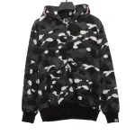  BAPE classic black and white camouflage splicing luminous hoodie 1901