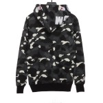 BAPE classic black and white camouflage splicing luminous hoodie 1901