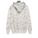 BAPE classic black and white camouflage splicing luminous hoodie 1902