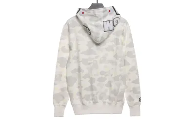 BAPE classic black and white camouflage splicing luminous hoodie 1902 02