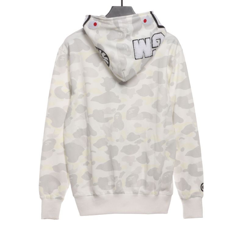 BAPE classic black and white camouflage splicing luminous hoodie 1902