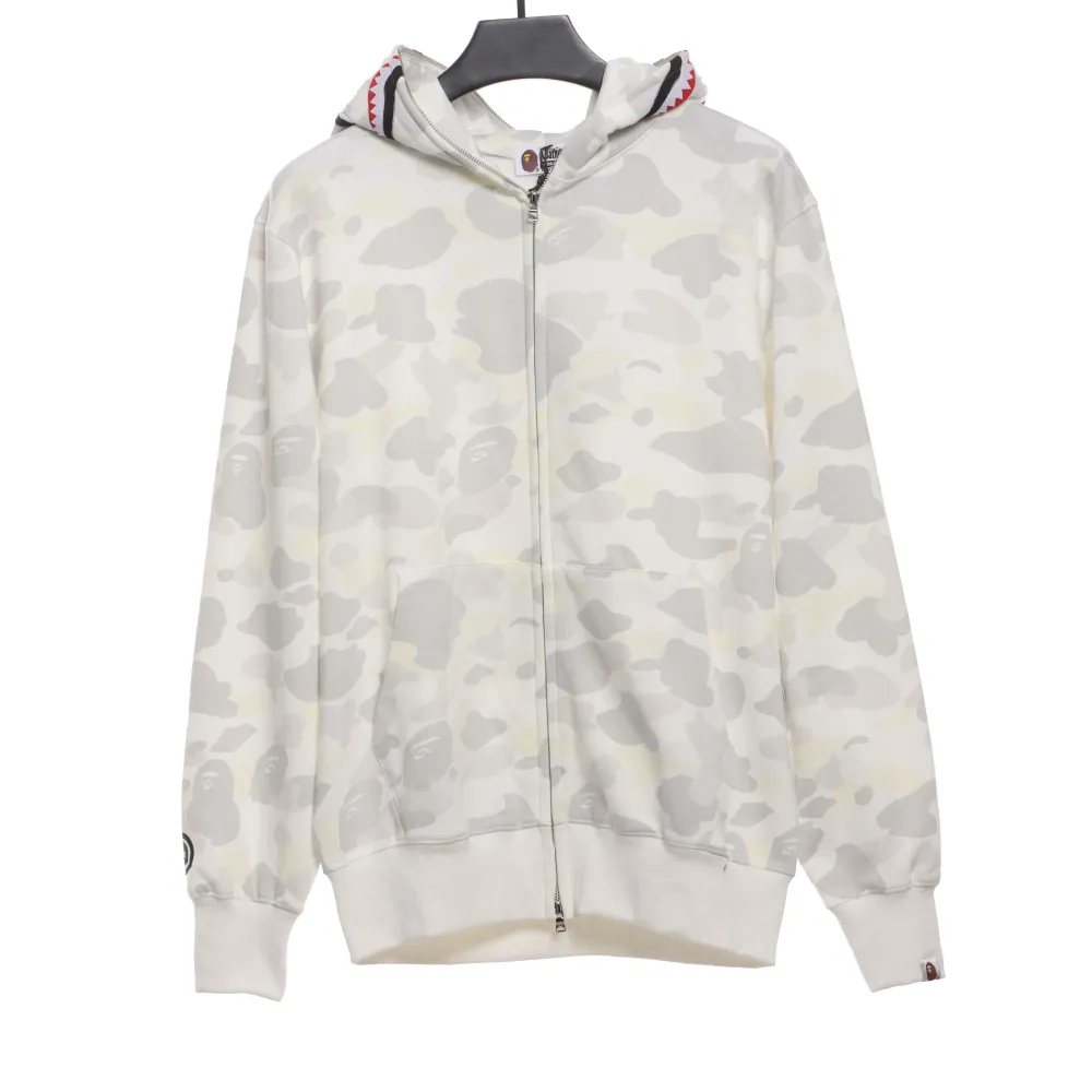  BAPE classic black and white camouflage splicing luminous hoodie 1902