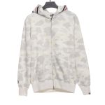 BAPE classic black and white camouflage splicing luminous hoodie 1902