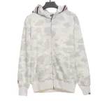  BAPE classic black and white camouflage splicing luminous hoodie 1902