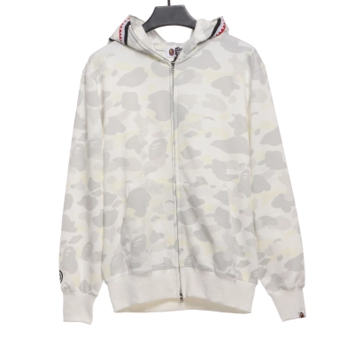 BAPE classic black and white camouflage splicing luminous hoodie 1902 01