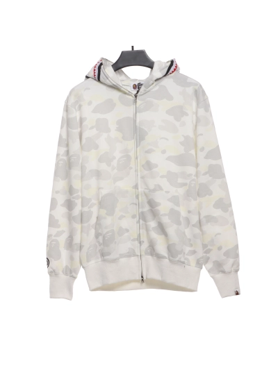 BAPE classic black and white camouflage splicing luminous hoodie 1902 01