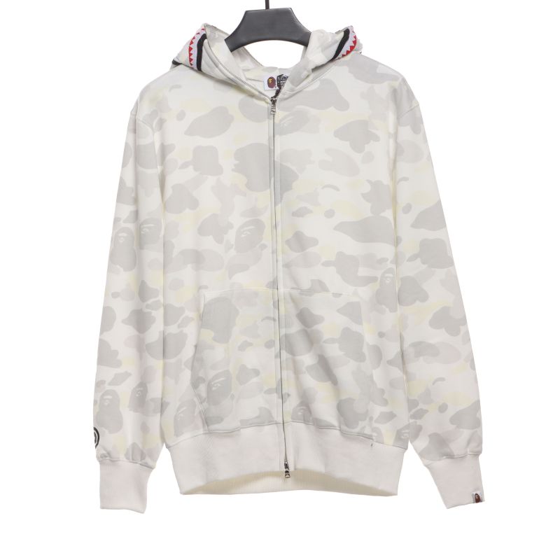 BAPE classic black and white camouflage splicing luminous hoodie 1902