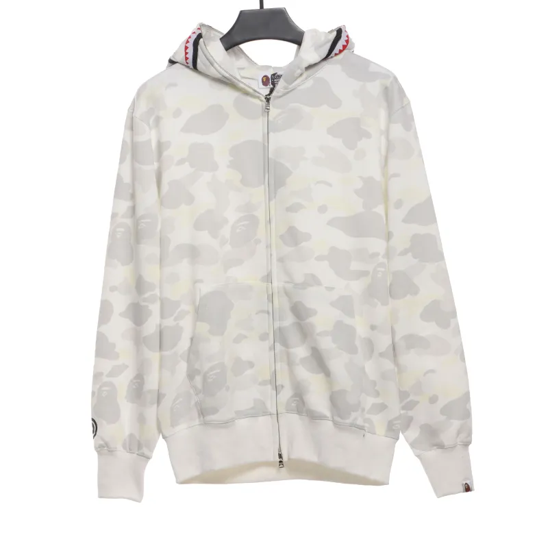  BAPE classic black and white camouflage splicing luminous hoodie 1902