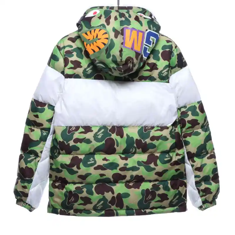 BAPE clover camouflage shark down jacket