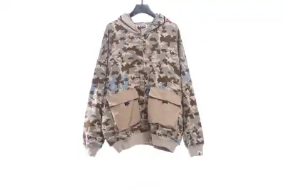 BAPE military desert camouflage print zipper hoodie 01