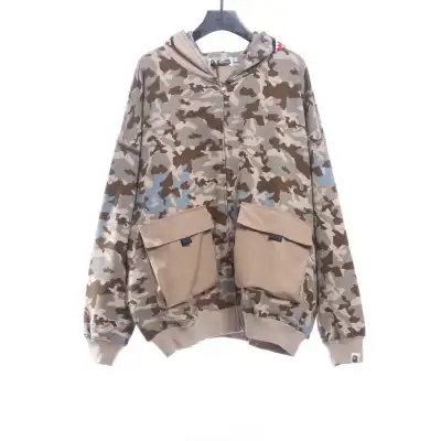  BAPE military desert camouflage print zipper hoodie 01