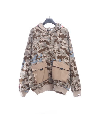 BAPE military desert camouflage print zipper hoodie 01