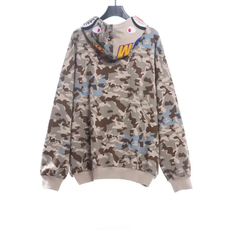 BAPE military desert camouflage print zipper hoodie