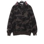 BAPE overlapping camouflage shark zipper hoodie 1901