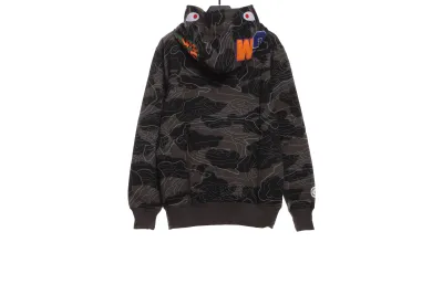 BAPE overlapping camouflage shark zipper hoodie 1901 02