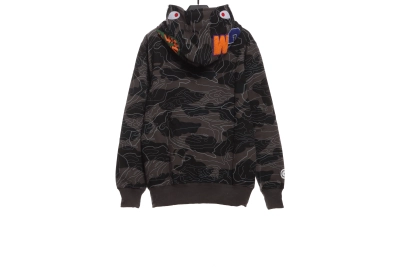 BAPE overlapping camouflage shark zipper hoodie 1901 02