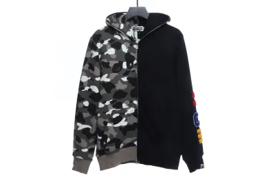BAPE patchwork camouflage hoodie 01