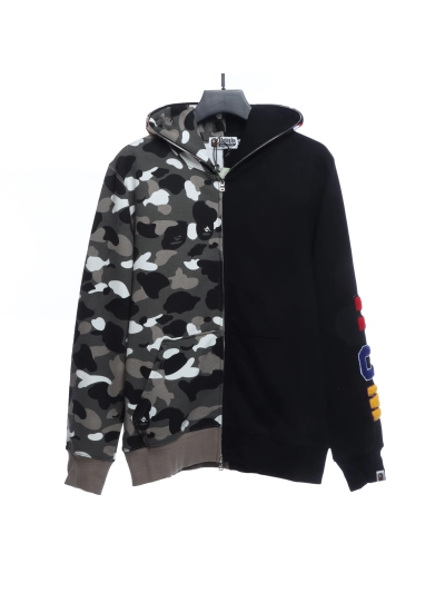 BAPE patchwork camouflage hoodie 01