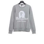 BAPER x Barbour co-branded pullover sweatshirt gray Hoodie
