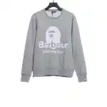  BAPER x Barbour co-branded pullover sweatshirt gray Hoodie
