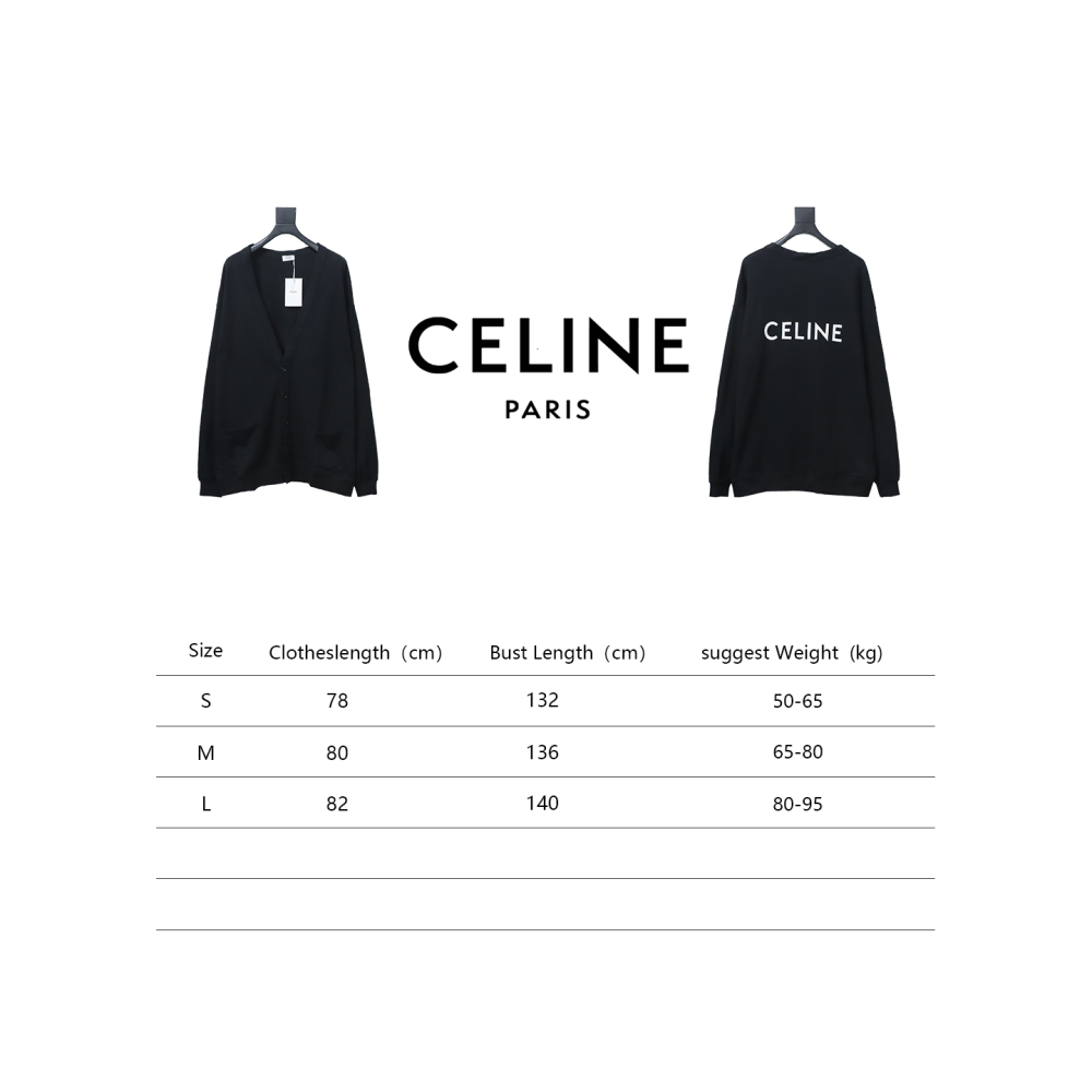  Celine CE 23FW back letter print cardigan Hoodie