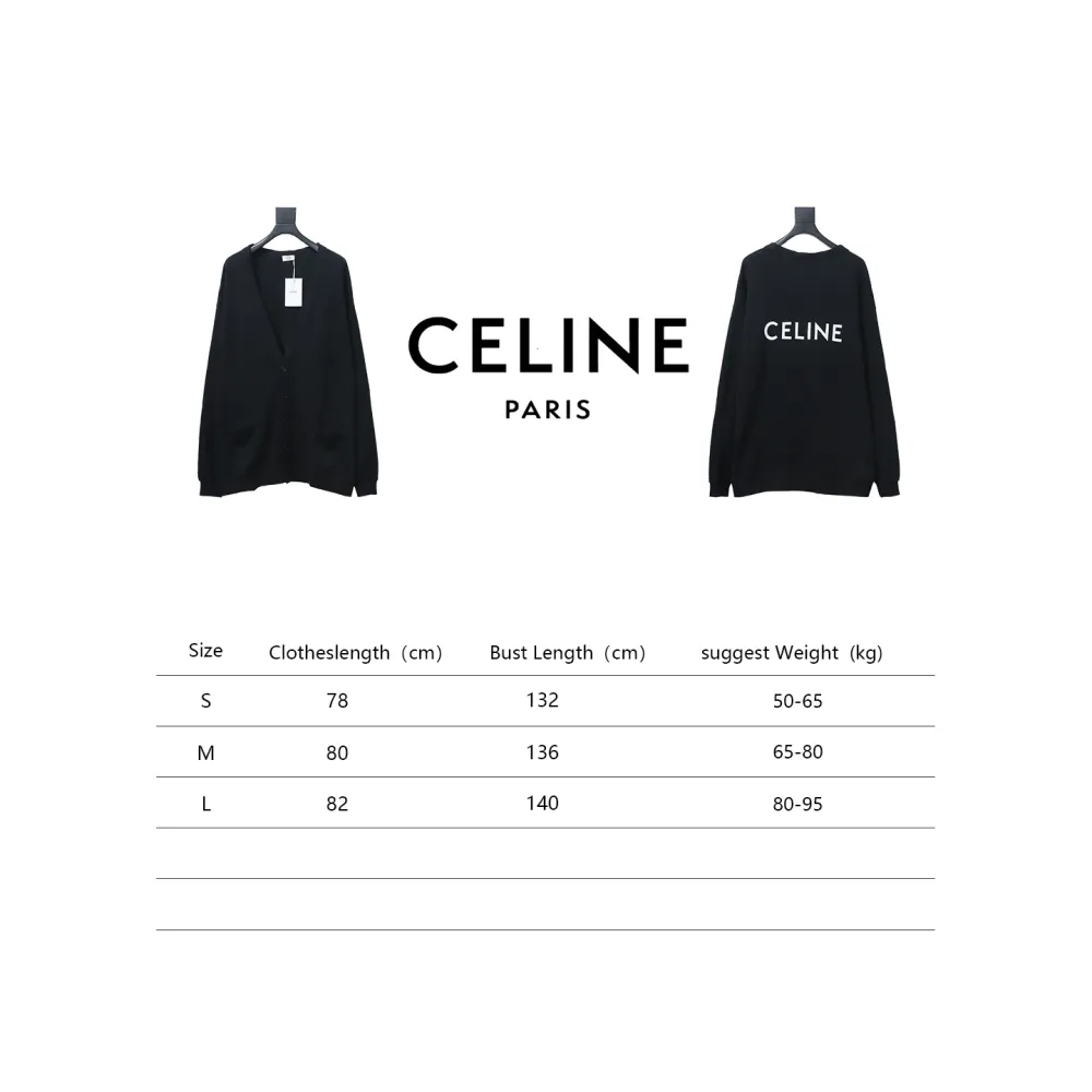  Celine CE 23FW back letter print cardigan Hoodie