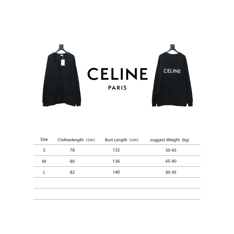 Celine CE 23FW back letter print cardigan Hoodie