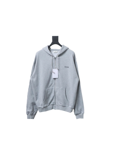 Celine CE basic letter zipper hooded sweatshirt Hoodie 01